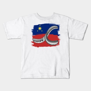 Philippine Flag Tribal line Art / Baybayin word TA Kids T-Shirt